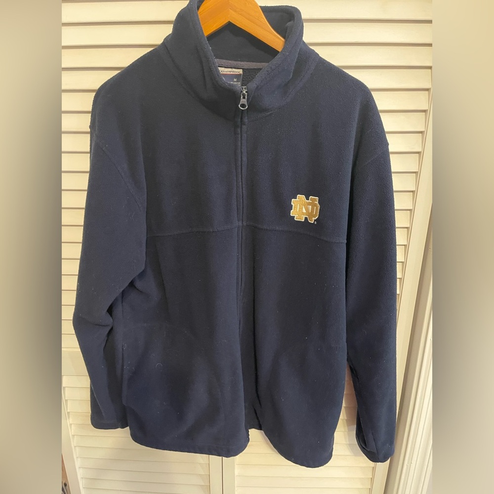 Notre Dame Full Zip Fleece Jacket Pockets Size Medium